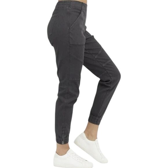 Spanx Pants Womens XS Washed Black Stretch Twill Cargo Jogger 2039R Zip Cuff - Picture 10 of 11